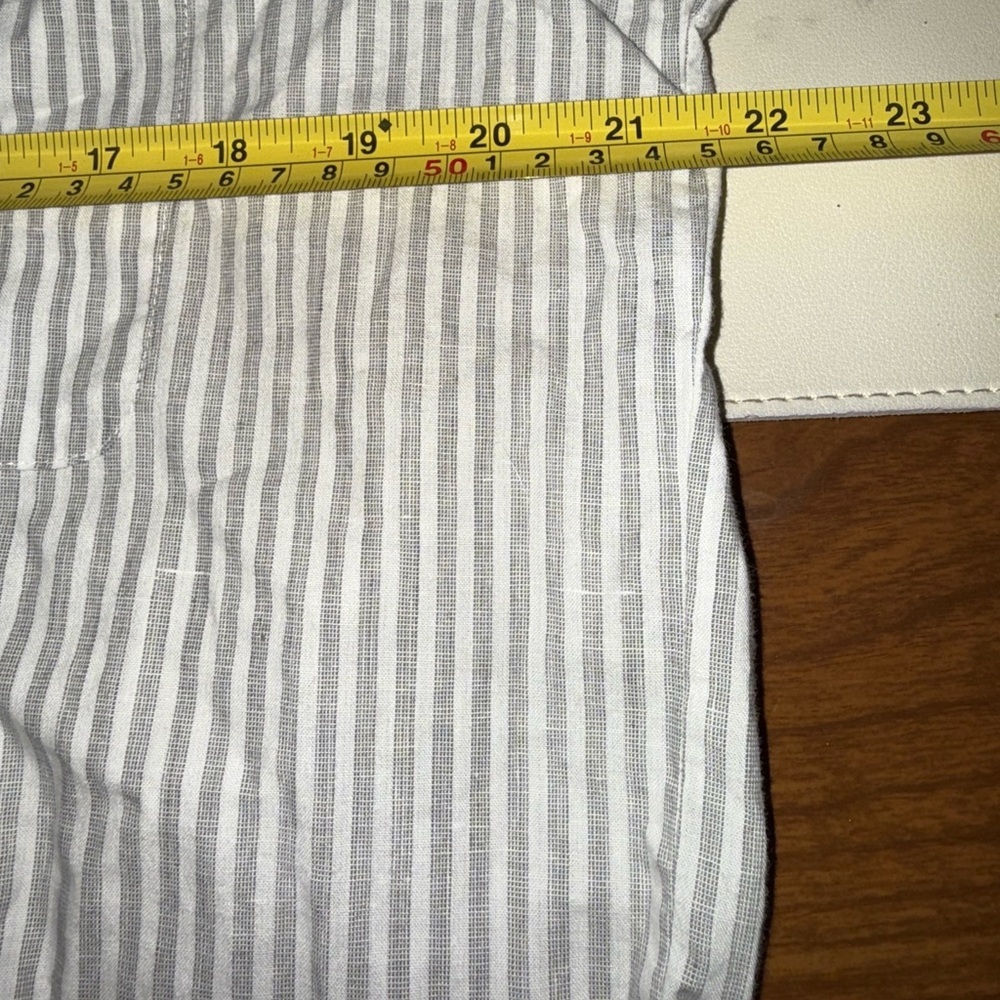 Re/Done UPCYCLED EMBROIDERED STRIPED COTTON SHIRT IN WHITE Small - Picture 5 of 7